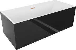 Mexen Vigo laisvai pastatoma vonia 178,5 x 80 cm, balta/juoda, perpylimo rožinis auksas - 51251788075-60