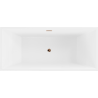 Mexen Vigo laisva vonia 178,5 x 80 cm, balta/juoda, rožinė auksinė perpildymo sistema - 51251788075-60