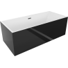 Mexen Vigo laisvai pastatoma vonia 178,5 x 80 cm, balta/juoda, perpildymas gun gray šlifuotas - 51251788075-66
