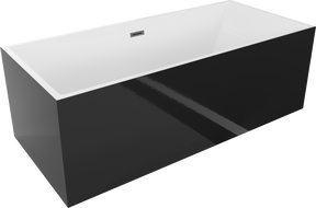 Mexen Vigo laisvai pastatoma vonia 178,5 x 80 cm, balta/juoda, perpildymas gun gray šlifuotas - 51251788075-66