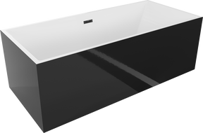 Mexen Vigo laisvai stovinti vonia 178,5 x 80 cm, balta/juoda, juodas persipylimas - 51251788075-70