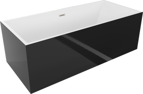 Mexen Vigo laisvai stovinti vonia 178,5 x 80 cm, balta/juoda, nuotekų skylė šlifuotas nikelis - 51251788075-97