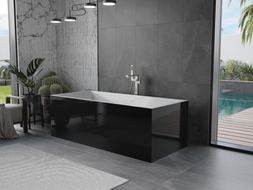 Mexen Vigo laisvai stovinti vonia 178,5 x 80 cm, balta/juoda, šlifuotas nikeliu - 51251788075-97