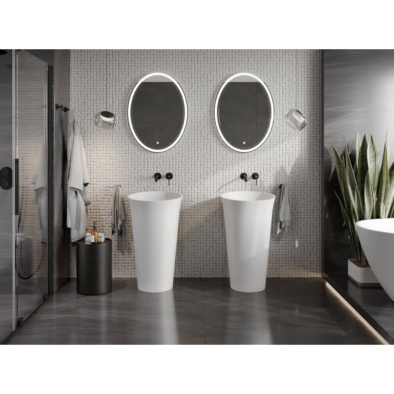 Mexen Nilda laisvai pastatoma kriauklė iš konglomerato 52 x 52 cm, balta matinė - 26555200