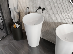 Mexen Nilda laisvai pastatoma kriauklė iš konglomerato 52 x 52 cm, balta matinė - 26555200