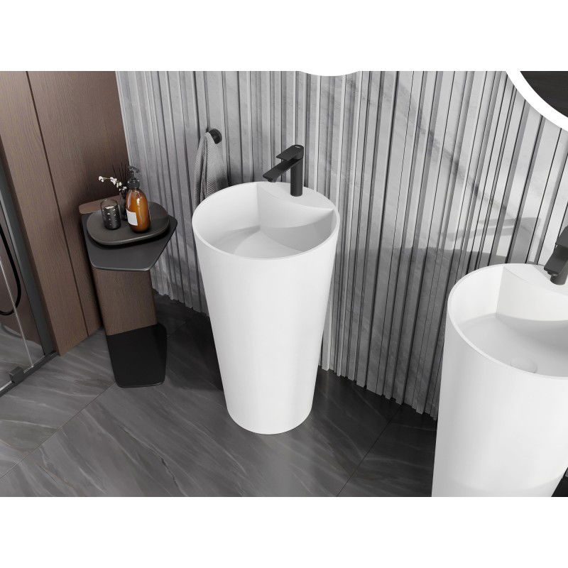 Mexen Onyx-02 laisvai stovintis praustuvas iš konglomerato 45 x 45 cm, baltas matinis - 26544500