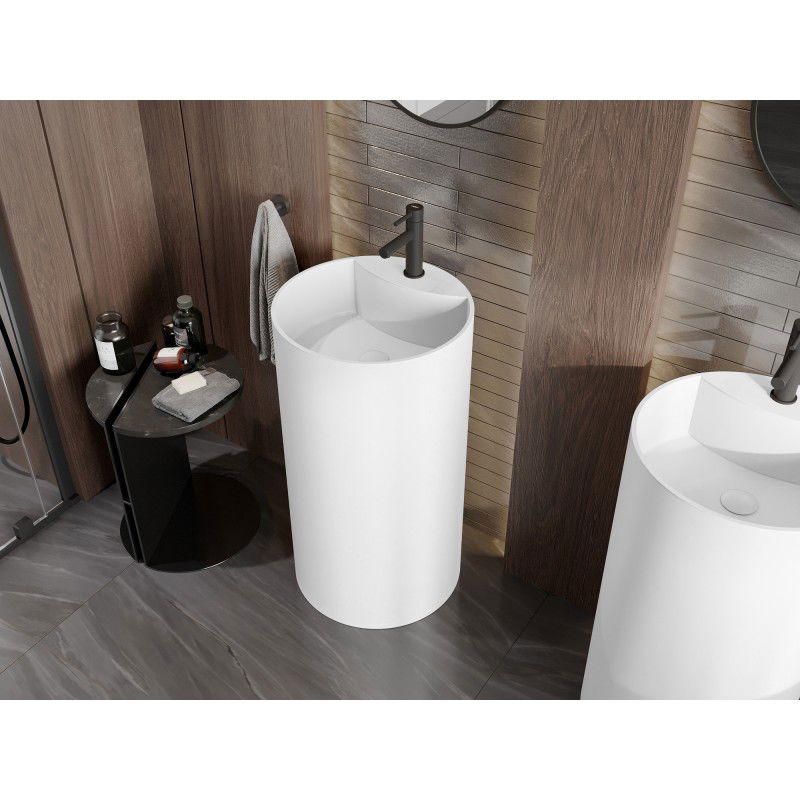 Mexen Ajax-02 stovimas praustuvas iš konglomerato 45 x 45 cm, baltas matinis - 26514500