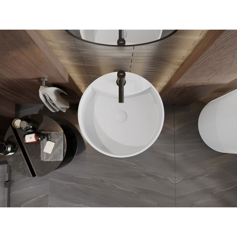 Mexen Ajax-02 stovimas praustuvas iš konglomerato 45 x 45 cm, baltas matinis - 26514500