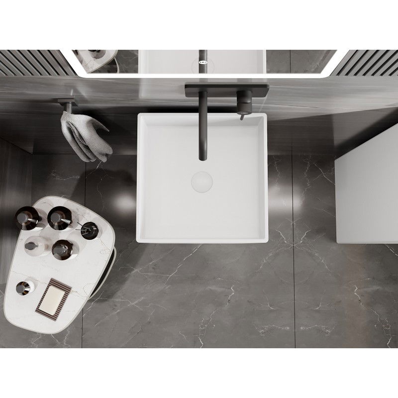 Mexen Xola-1 laisvai pastatomas praustuvas iš konglomerato 40 x 40 cm, baltas matinis - 26594000