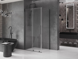 Mexen Velar stumdomas dušo kabina 90 x 80 cm, permatoma, ginklu metalas - 871-090-080-01-95