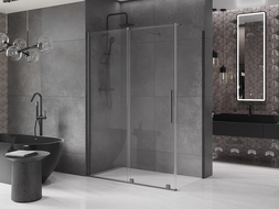 Mexen Velar slankiojanti dušo kabina 150 x 75 cm, permatoma, tamsi metalo spalva - 871-150-075-01-95
