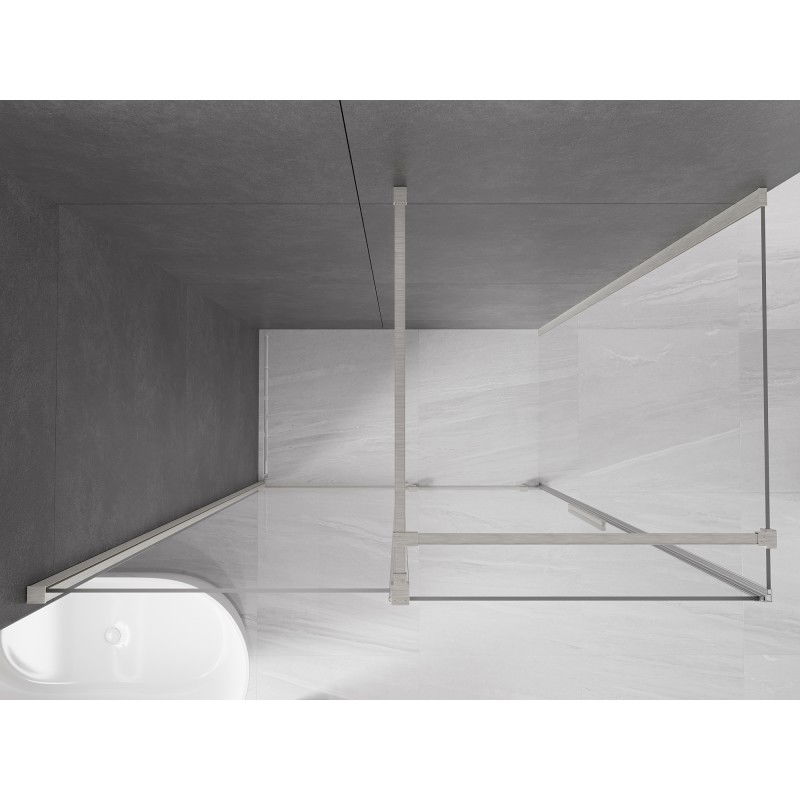 Mexen Velar stumdomas dušo kabina 130 x 75 cm, skaidri, šlifuotas nikelis - 871-130-075-01-97