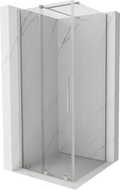 Mexen Velar slankiojančios dušo kabinos durys 90 x 90 cm, permatomos, šlifuotas nikelis - 871-090-090-01-97