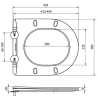 Mexen sulėtinto užsidarymo plona sėdynė, duroplast, juoda matinis - 39224085
