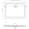 Mexen Flat stačiakampis slim dušo padėklas 90 x 80 cm, Balta, sifonas Juoda - 40108090B