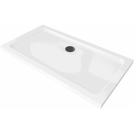 Mexen Flat stačiakampis slim dušo padėklas 140 x 70 cm, Balta, sifonas Juoda - 40107014B