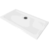 Mexen Flat stačiakampis slim dušo padėklas 140 x 70 cm, Balta, sifonas Juoda - 40107014B