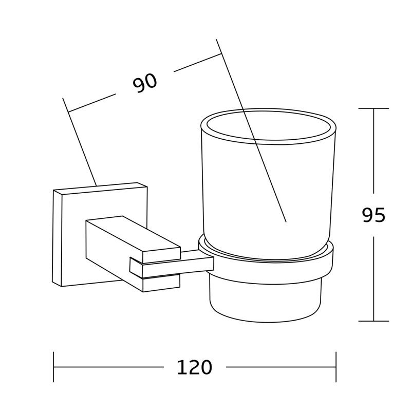 Mexen Vane dantų šepetėlių puodelis, juodas - 7020938-70