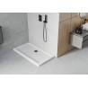 Mexen Flat stačiakampis dušo padėklas slim 120 x 70 cm, baltas, sifonas juodas - 40107012B