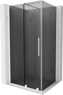 Mexen Velar slenkantis dušo kabina 130 x 80 cm, grafitas, baltas - 871-130-080-41-20