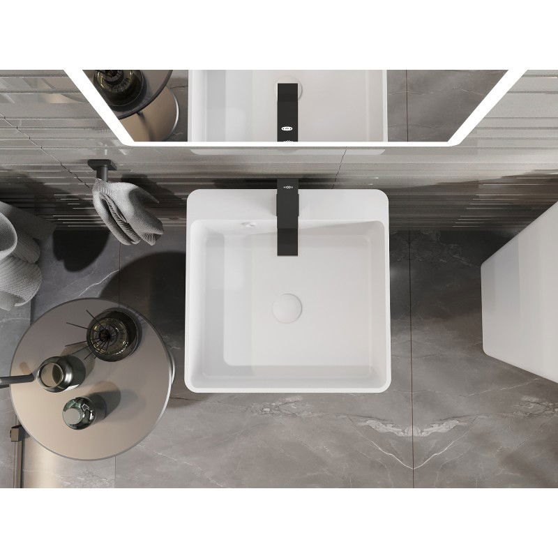 Mexen Neva laisvai stovinti praustuvė iš konglomerato 45 x 45 cm, balta matinė - 26614500