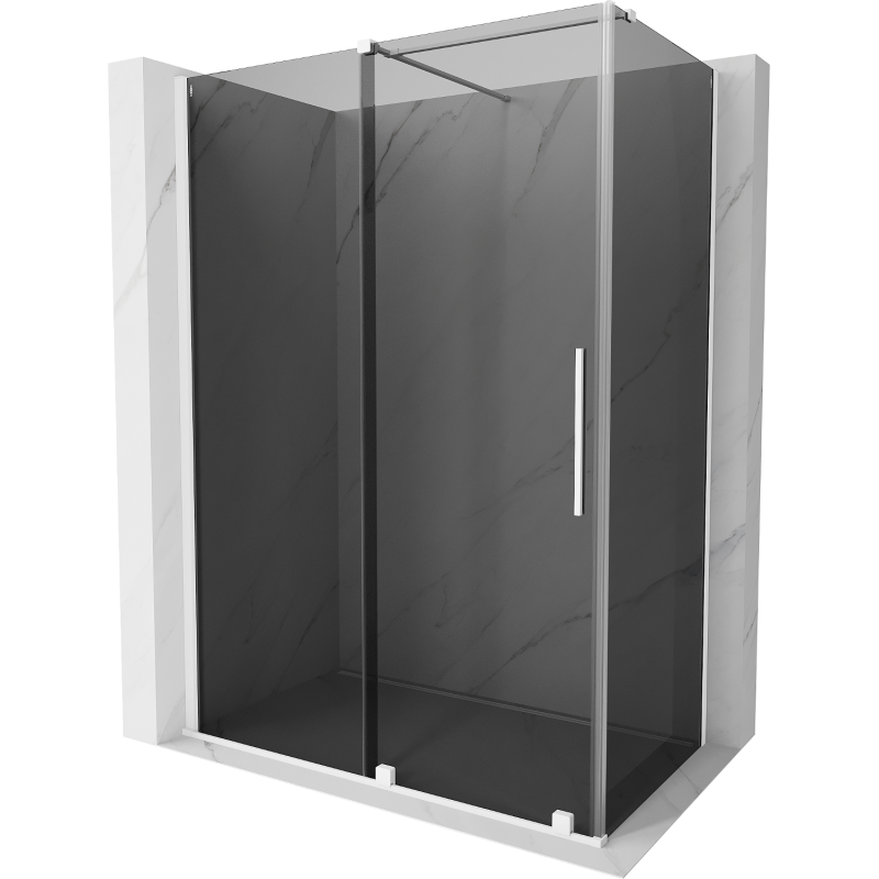 Mexen Velar stumdomas dušo kabinas 160 x 90 cm, grafitas, balta - 871-160-090-41-20