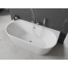 Mexen Oval+ laisvai pastatoma prie sienos montuojama vonia 170 x 80 cm, balta, chromuota perpila - 52681708000-01