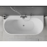Mexen Oval+ laisvai pastatoma prie sienos montuojama vonia 170 x 80 cm, balta, chromuota perpila - 52681708000-01