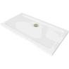 Mexen Flat stačiakampis slim dušo padėklas 140 x 70 cm, Balta, sifonas Auksinė - 40107014G