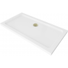 Mexen Flat stačiakampės formos dušo padėklas slim 130 x 70 cm, baltas, sifonas auksinis - 40107013G