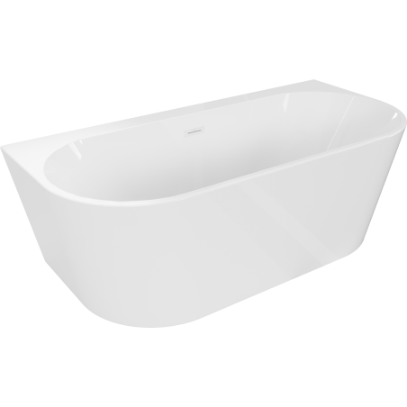 Mexen Oval+ laisvai stovinti prie sienos pastatoma vonia 170 x 80 cm, balta, baltas persipylimas - 52681708000-20