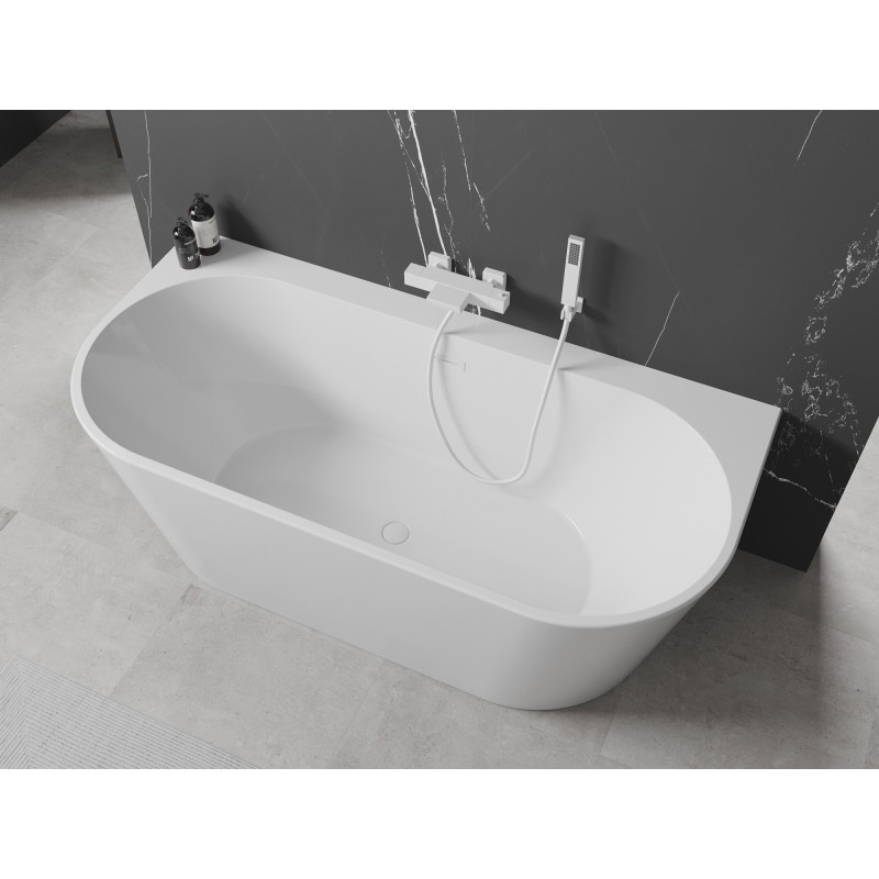Mexen Oval+ laisvai pastatoma sieninė vonia 170 x 80 cm, balta, balta perpylimo anga - 52681708000-20