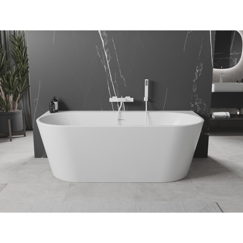 Mexen Oval+ laisvai pastatoma sieninė vonia 170 x 80 cm, balta, balta perpylimo anga - 52681708000-20