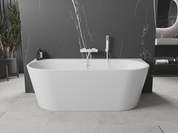 Mexen Oval+ laisvai stovinti prie sienos pastatoma vonia 170 x 80 cm, balta, baltas persipylimas - 52681708000-20