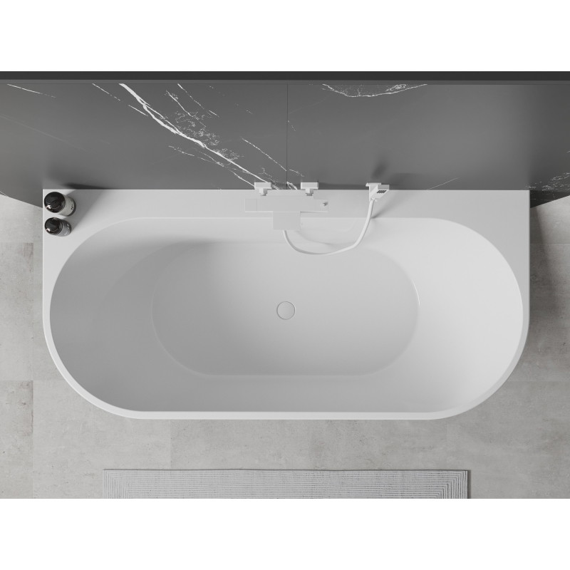 Mexen Oval+ laisvai pastatoma sieninė vonia 170 x 80 cm, balta, balta perpylimo anga - 52681708000-20