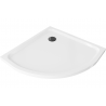 Mexen Flat pusapvalis plonas dušo padėklas 90 x 90 cm, baltas, juodas sifonas - 41109090B