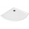 Mexen Flat pusapvalus dušo baseinas slim 90 x 90 cm, baltas, juodas sifonas - 41109090B