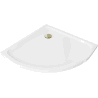Mexen Flat pusapvalis dušo baseinas slim 70 x 70 cm, baltas, aukso sifonas - 41107070G