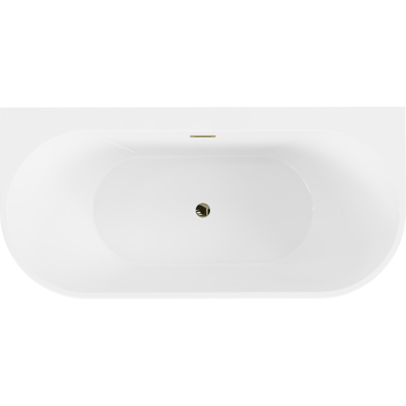 Mexen Oval+ laisvai stovinti prie sienos vonia 170 x 80 cm, balta, aukso perpylimas - 52681708000-50