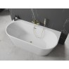 Mexen Oval+ laisvai stovinti prie sienos vonia 170 x 80 cm, balta, aukso perpylimas - 52681708000-50