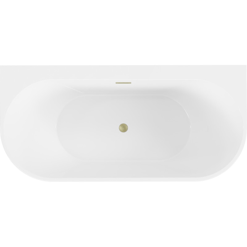 Mexen Oval+ laisvai stovinti prie sienos vonia 170 x 80 cm, balta, auksinis šepetėliu - 52681708000-55