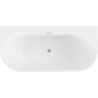 Mexen Oval+ laisvai stovinti prie sienos vonia 170 x 80 cm, balta, šepetėlio auksinė perpylimas - 52681708000-55