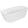 Mexen Oval+ laisvai stovinti prie sienos vonia 170 x 80 cm, balta, šepetėlio auksinė perpylimas - 52681708000-55