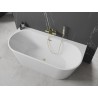 Mexen Oval+ laisvai stovinti prie sienos vonia 170 x 80 cm, balta, auksinis šepetėliu - 52681708000-55