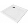 Mexen Flat kvadratinis plokščias padėklas 80 x 80 cm, baltas, juoda sifonas - 40108080B