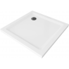 Mexen Flat kvadratinis slim tipo dušo padėklas 80 x 80 cm, Balta, sifonas Juoda - 40108080B