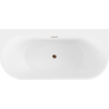 Mexen Oval+ laisvai pastatoma prie sienos vonia 170 x 80 cm, balta, perpylimas rožinio aukso - 52681708000-60