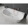Mexen Oval+ laisvai pastatoma prie sienos vonia 170 x 80 cm, balta, perpylimas rožinio aukso - 52681708000-60