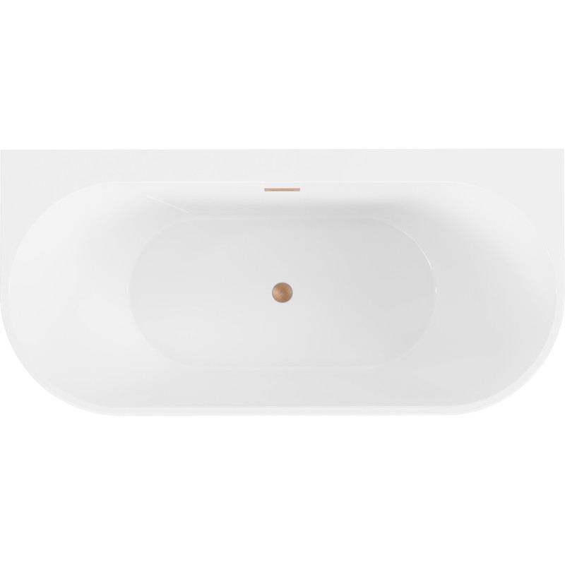 Mexen Oval+ laisvai stovinti prie sienos vonia 170 x 80 cm, balta, šepetėliu valyta vario perpylimas - 52681708000-65