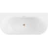 Mexen Oval+ laisvai pastatoma vonia prie sienos 170 x 80 cm, balta, vario šepetėliu per reguliacija - 52681708000-65